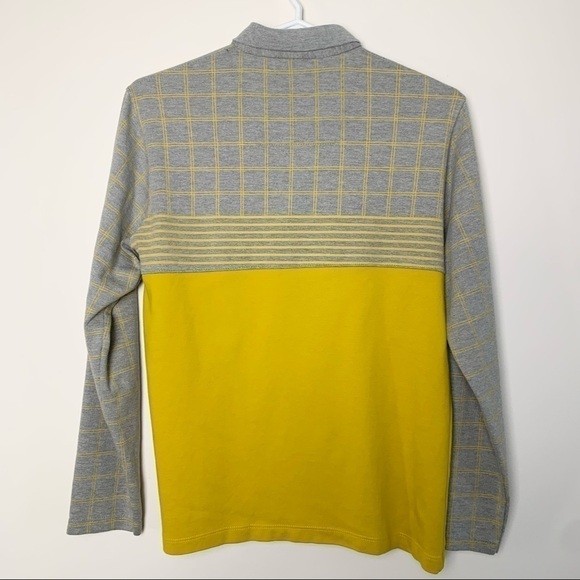 Superdry Long Sleeve Yellow Grey Collared Polo - Picture 10 of 14